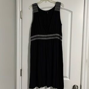 Lane Bryant black sundress, white embroidered accents. Size 14/16.